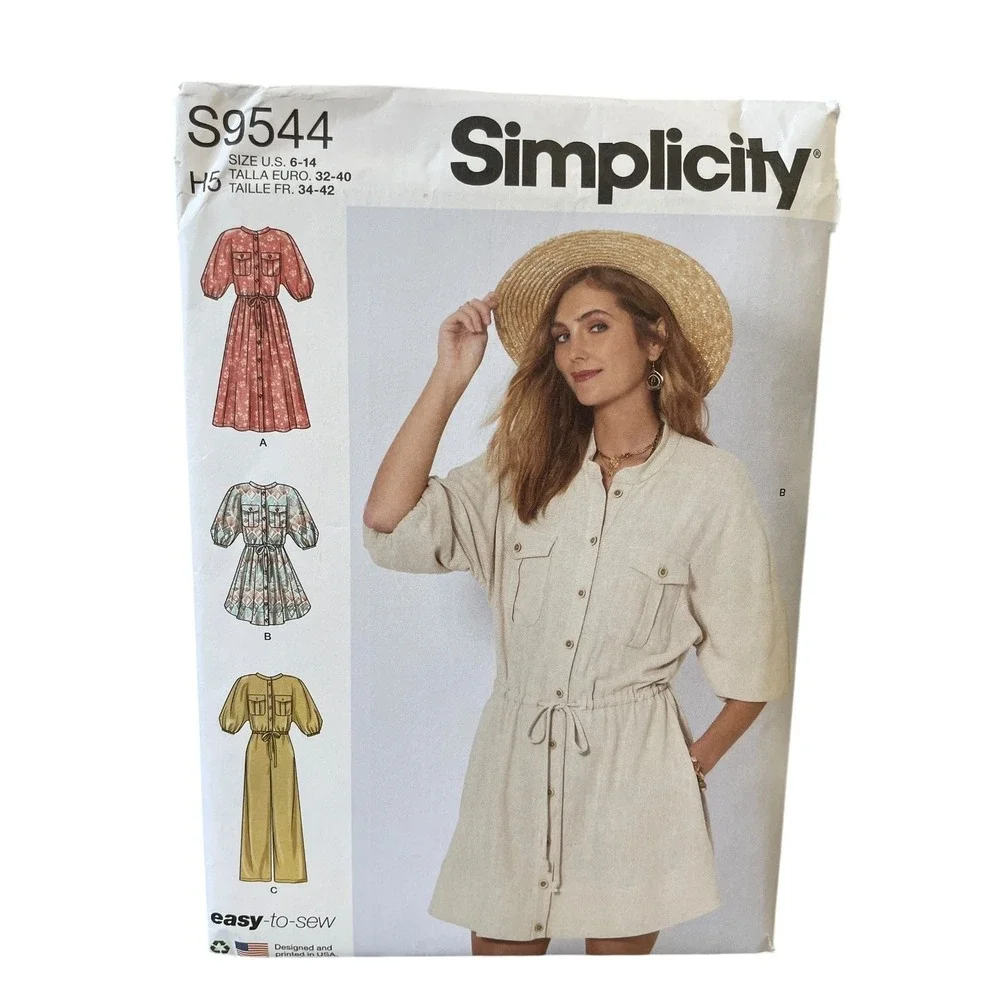Simplicity S9544 Misses‎ Dresses & Jumpsuit Pattern Size 6-14 Easy Sew UNCUT FF